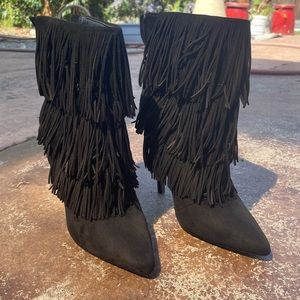 Nasty Gal black Stilettos with frills